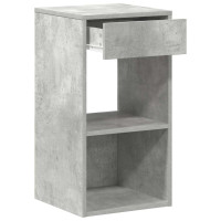 Produktbild för Sängbord 2 st med låda betonggrå 35x34x66,5 cm