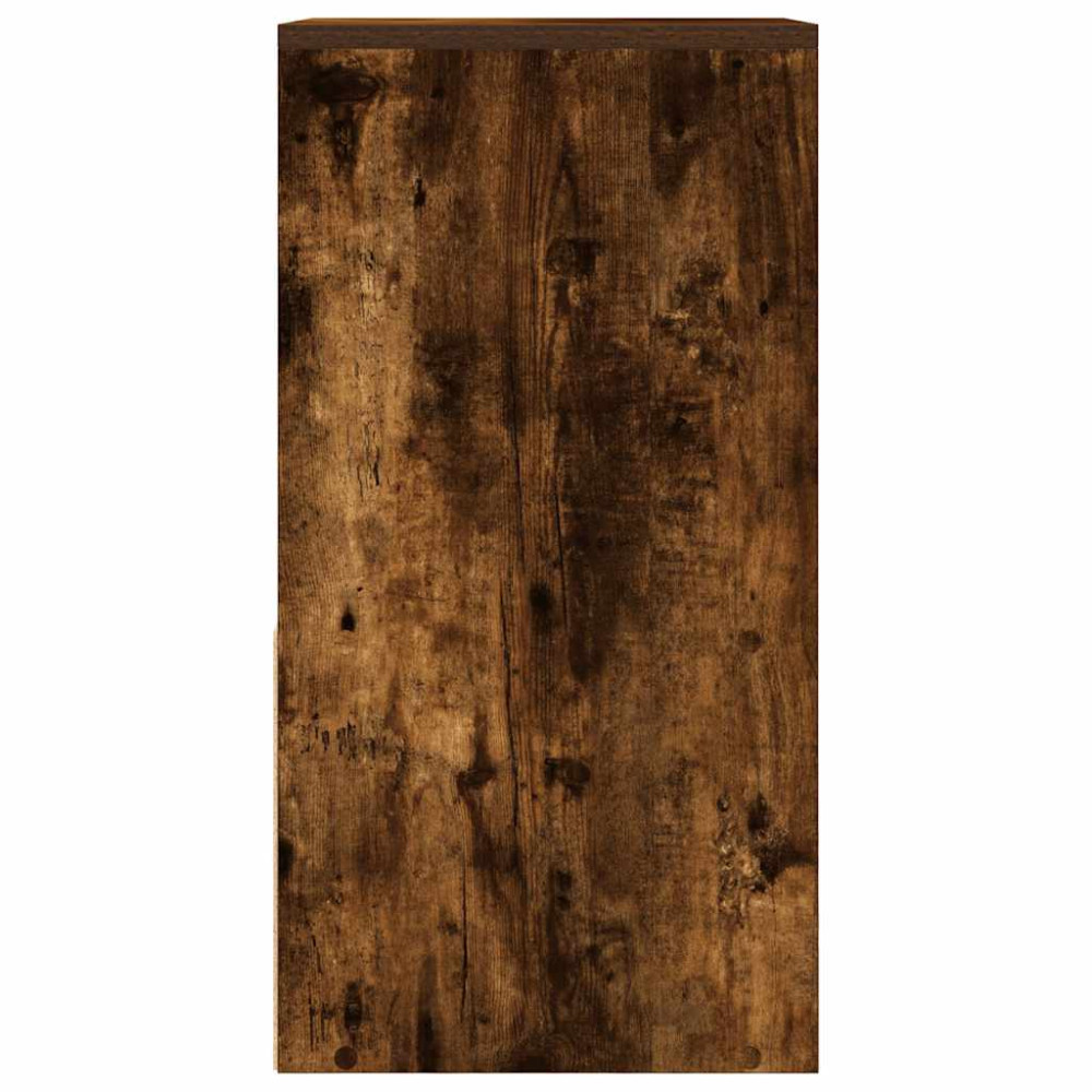 Produktbild för Sängbord med låda rökfärgad ek 35x34x66,5 cm