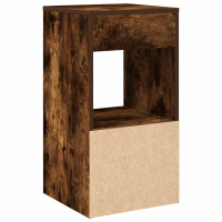 Produktbild för Sängbord 2 st med låda rökfärgad ek 35x34x66,5 cm