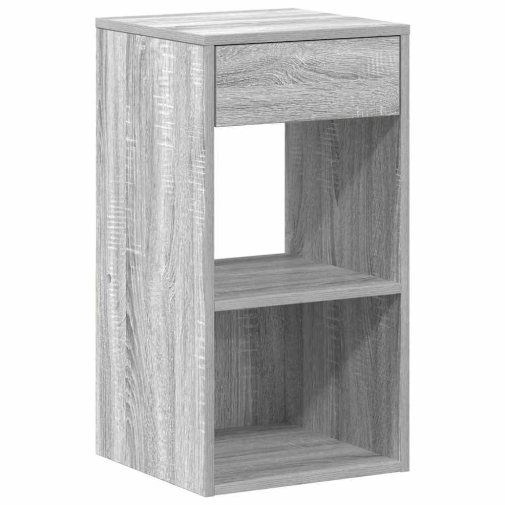 Produktbild för Sängbord 2 st med låda grå sonoma 35x34x66,5 cm