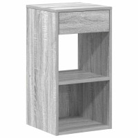 Produktbild för Sängbord 2 st med låda grå sonoma 35x34x66,5 cm
