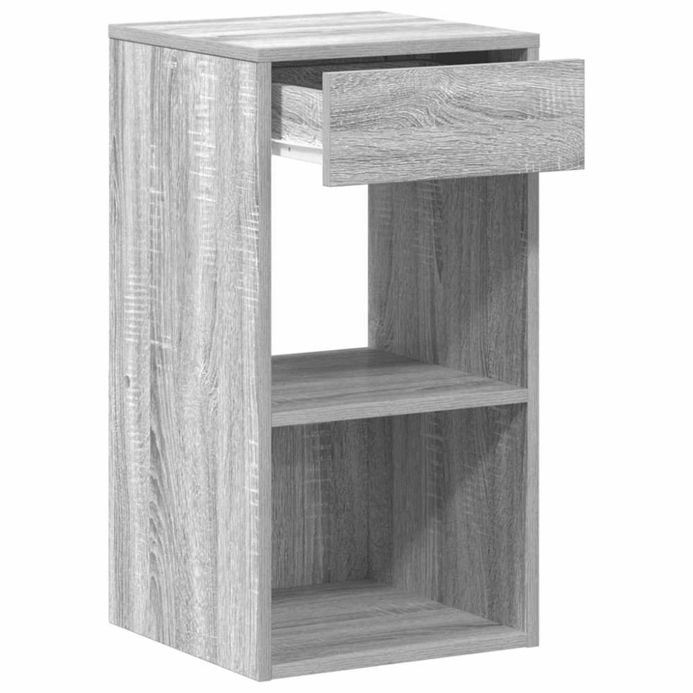 Produktbild för Sängbord 2 st med låda grå sonoma 35x34x66,5 cm