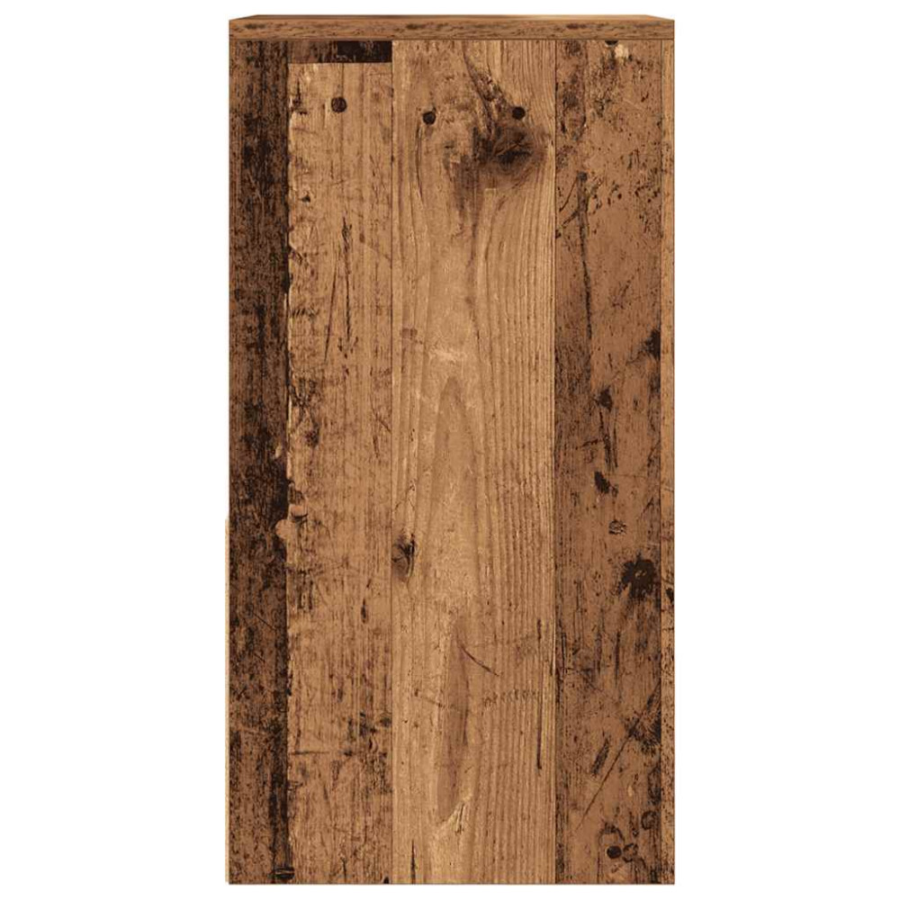 Produktbild för Sängbord 2 st med låda åldrat trä 35x34x66,5 cm