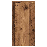 Produktbild för Sängbord 2 st med låda åldrat trä 35x34x66,5 cm