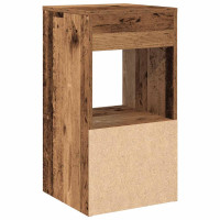 Produktbild för Sängbord 2 st med låda åldrat trä 35x34x66,5 cm