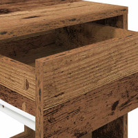 Produktbild för Sängbord 2 st med låda åldrat trä 35x34x66,5 cm