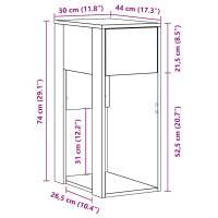 Produktbild för Datorstativ med låda betonggrå 30x44x74 cm