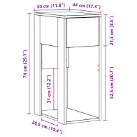 Produktbild för Datorstativ med låda ek 30x44x74 cm