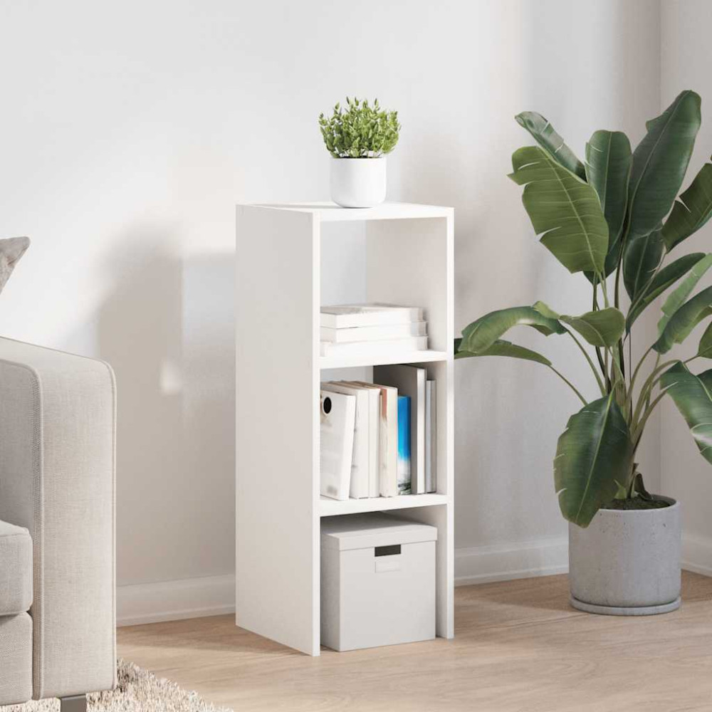 Produktbild för Bokhylla stapelbar vit 30x30x80 cm konstruerat trä