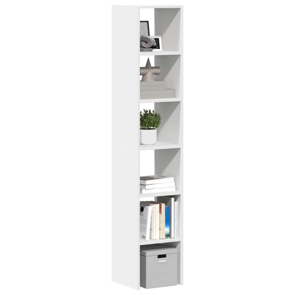 Produktbild för Bokhyllor 2 st stapelbara vit 30x30x80 cm konstruerat trä