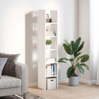 Produktbild för Bokhyllor 2 st stapelbara vit 30x30x80 cm konstruerat trä