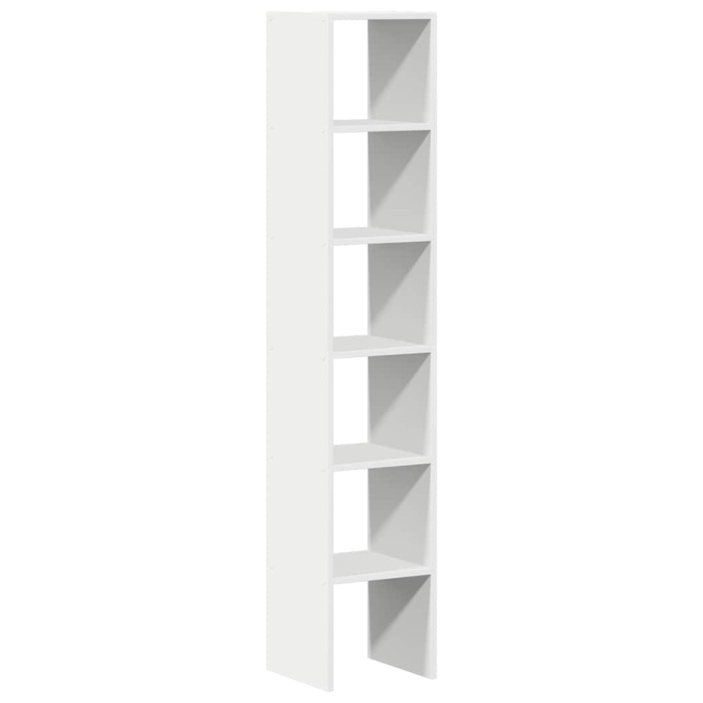 Produktbild för Bokhyllor 2 st stapelbara vit 30x30x80 cm konstruerat trä