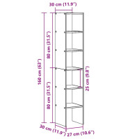 Produktbild för Bokhyllor 2 st stapelbara vit 30x30x80 cm konstruerat trä