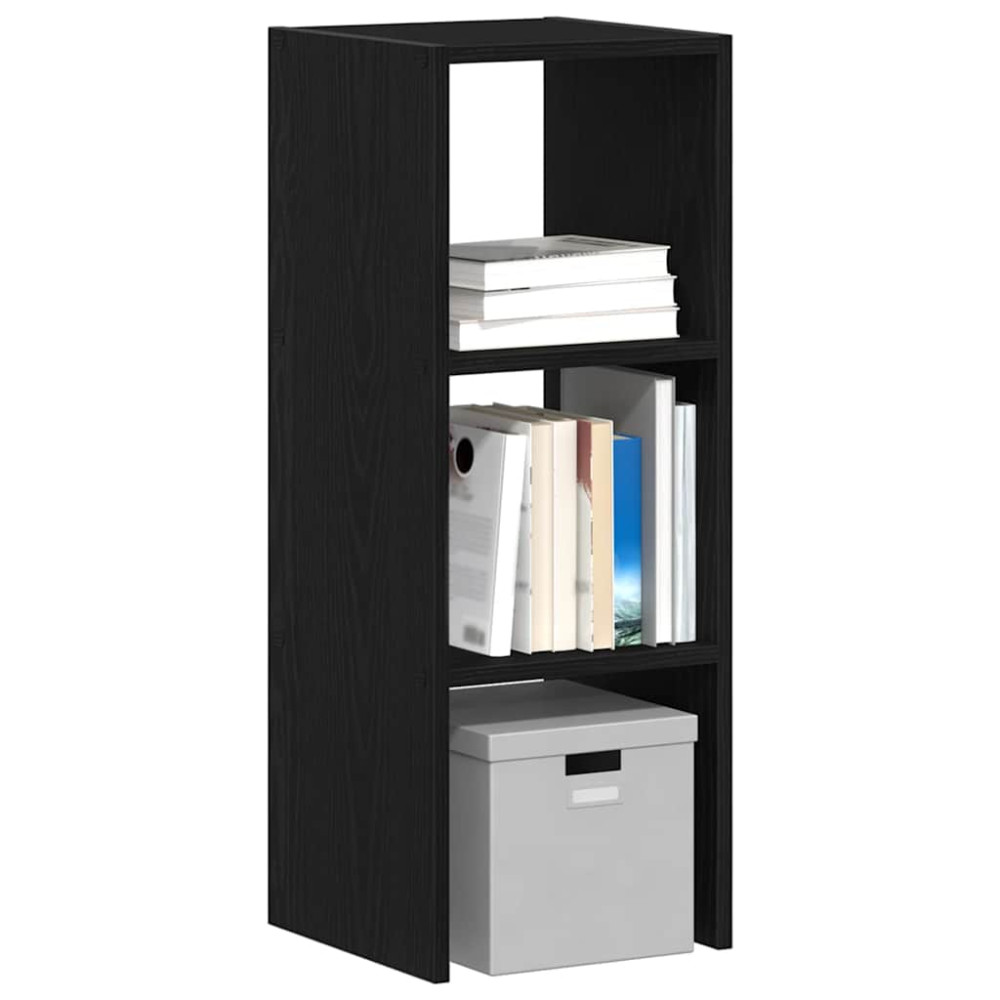 Produktbild för Bokhylla stapelbar svart ek 30x30x80 cm konstruerat trä