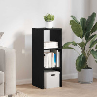 Produktbild för Bokhylla stapelbar svart ek 30x30x80 cm konstruerat trä