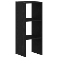 Produktbild för Bokhylla stapelbar svart ek 30x30x80 cm konstruerat trä