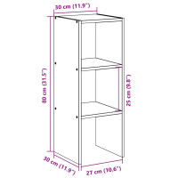 Produktbild för Bokhylla stapelbar sonoma-ek 30x30x80 cm konstruerat trä