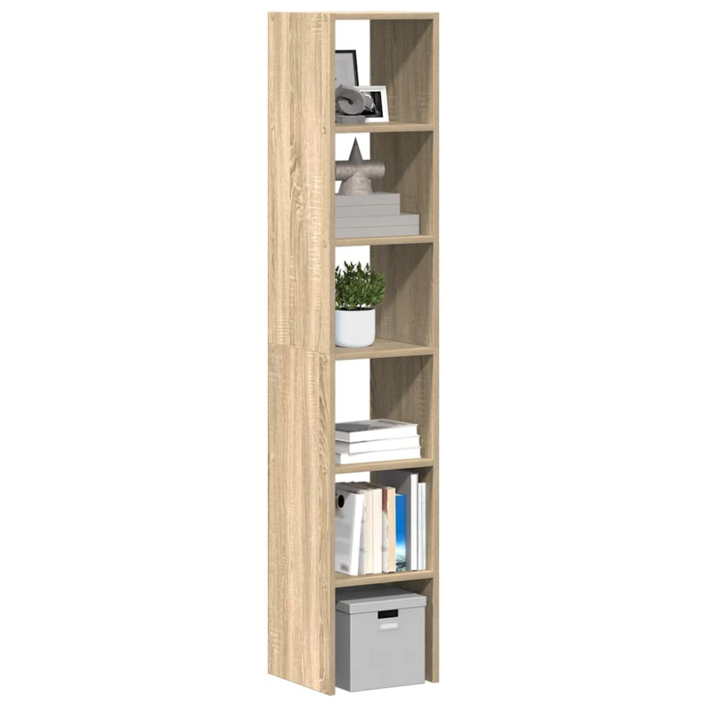 Produktbild för Bokhyllor 2 st stapelbara sonoma-ek 30x30x80 cm konstruerat trä