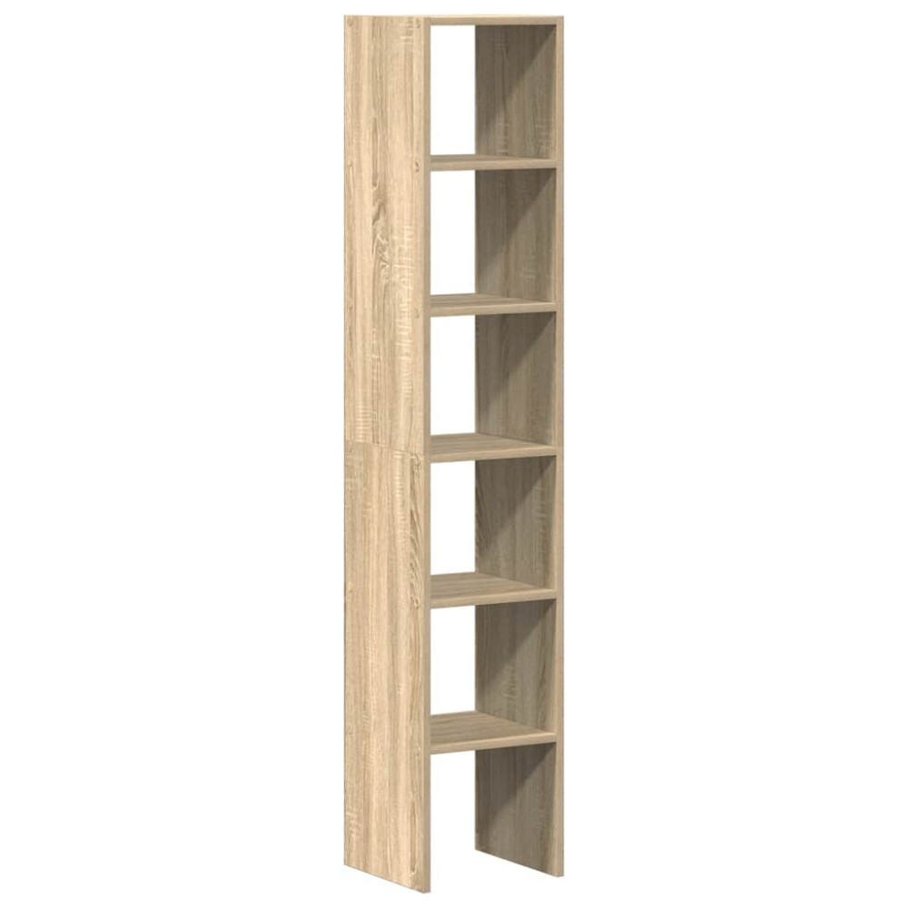 Produktbild för Bokhyllor 2 st stapelbara sonoma-ek 30x30x80 cm konstruerat trä