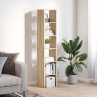 Produktbild för Bokhyllor 2 st stapelbara sonoma-ek 30x30x80 cm konstruerat trä