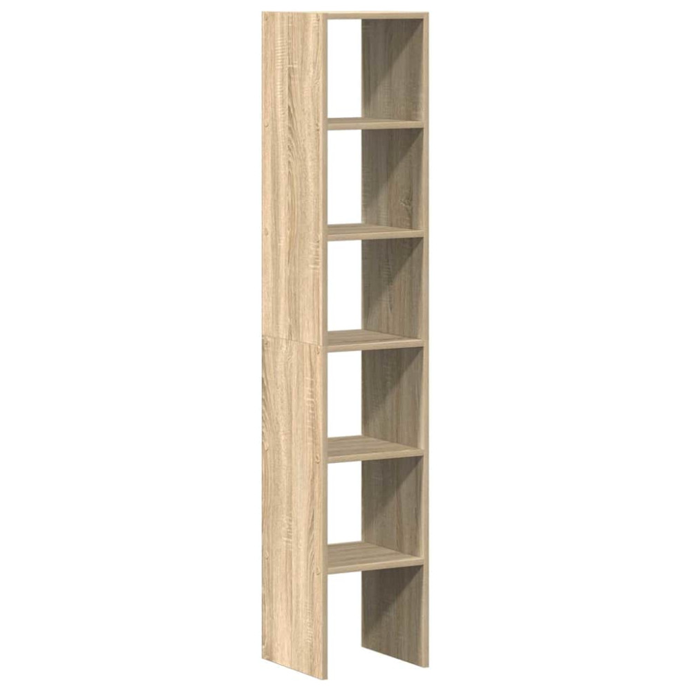 Produktbild för Bokhyllor 2 st stapelbara sonoma-ek 30x30x80 cm konstruerat trä