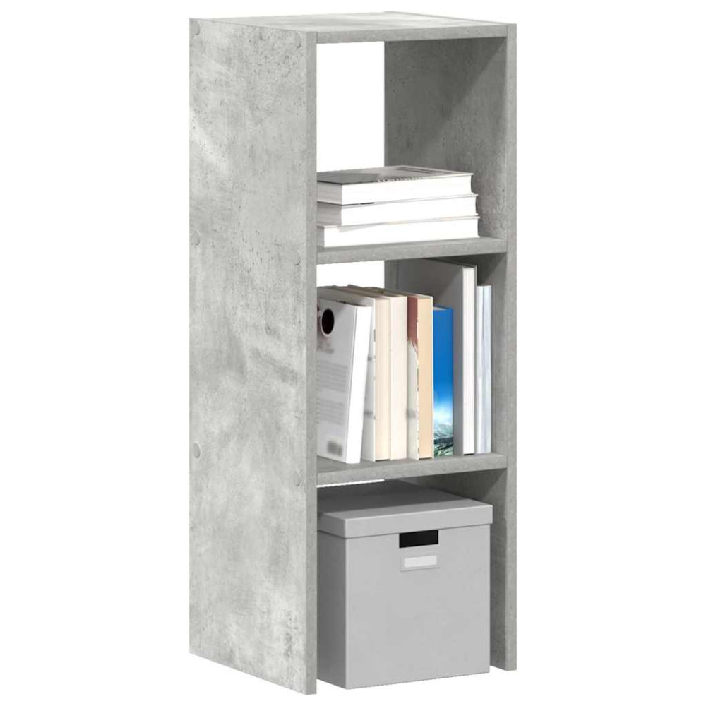 Produktbild för Bokhylla stapelbar betonggrå 30x30x80 cm konstruerat trä