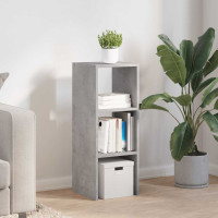 Produktbild för Bokhylla stapelbar betonggrå 30x30x80 cm konstruerat trä