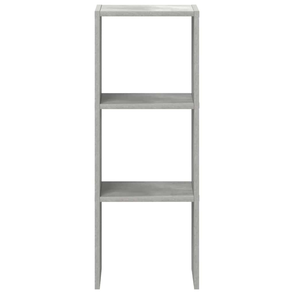 Produktbild för Bokhylla stapelbar betonggrå 30x30x80 cm konstruerat trä