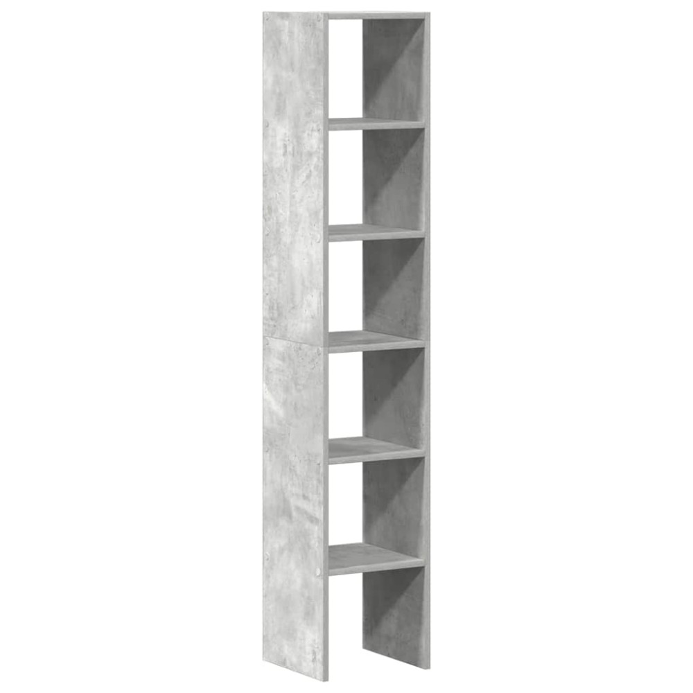 Produktbild för Bokhyllor 2 st stapelbara betonggrå 30x30x80 cm konstruerat trä