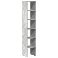 Produktbild för Bokhyllor 2 st stapelbara betonggrå 30x30x80 cm konstruerat trä
