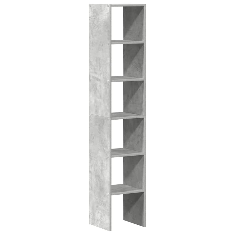 Produktbild för Bokhyllor 2 st stapelbara betonggrå 30x30x80 cm konstruerat trä