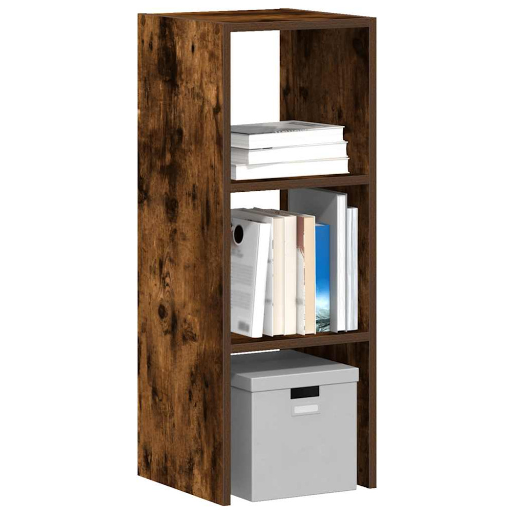 Produktbild för Bokhylla stapelbar rökfärgad ek 30x30x80 cm konstruerat trä