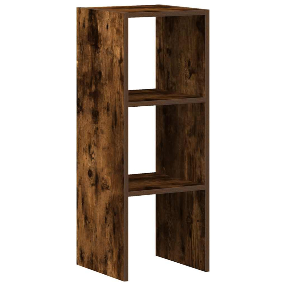 Produktbild för Bokhylla stapelbar rökfärgad ek 30x30x80 cm konstruerat trä