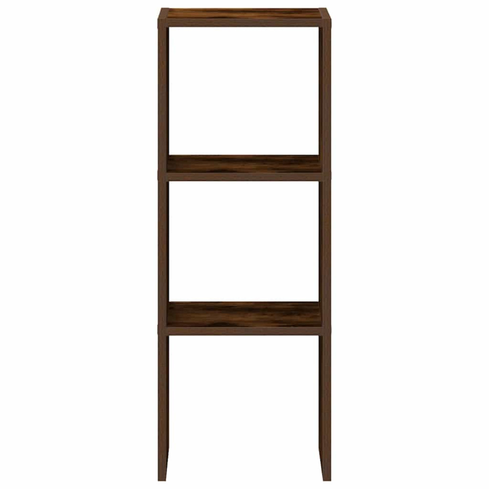 Produktbild för Bokhylla stapelbar rökfärgad ek 30x30x80 cm konstruerat trä