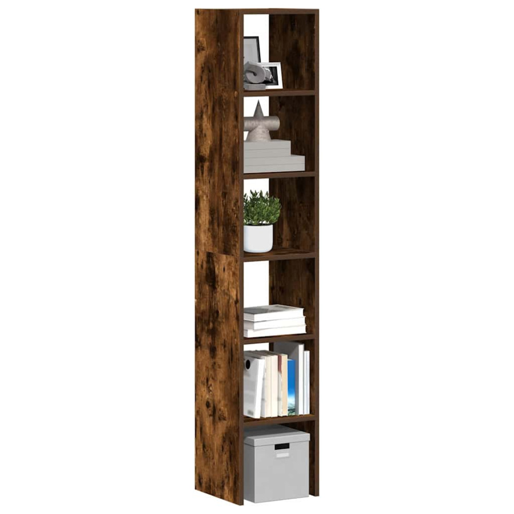 Produktbild för Bokhyllor 2st stapelbar rökfärgad ek 30x30x80cm konstruerat trä