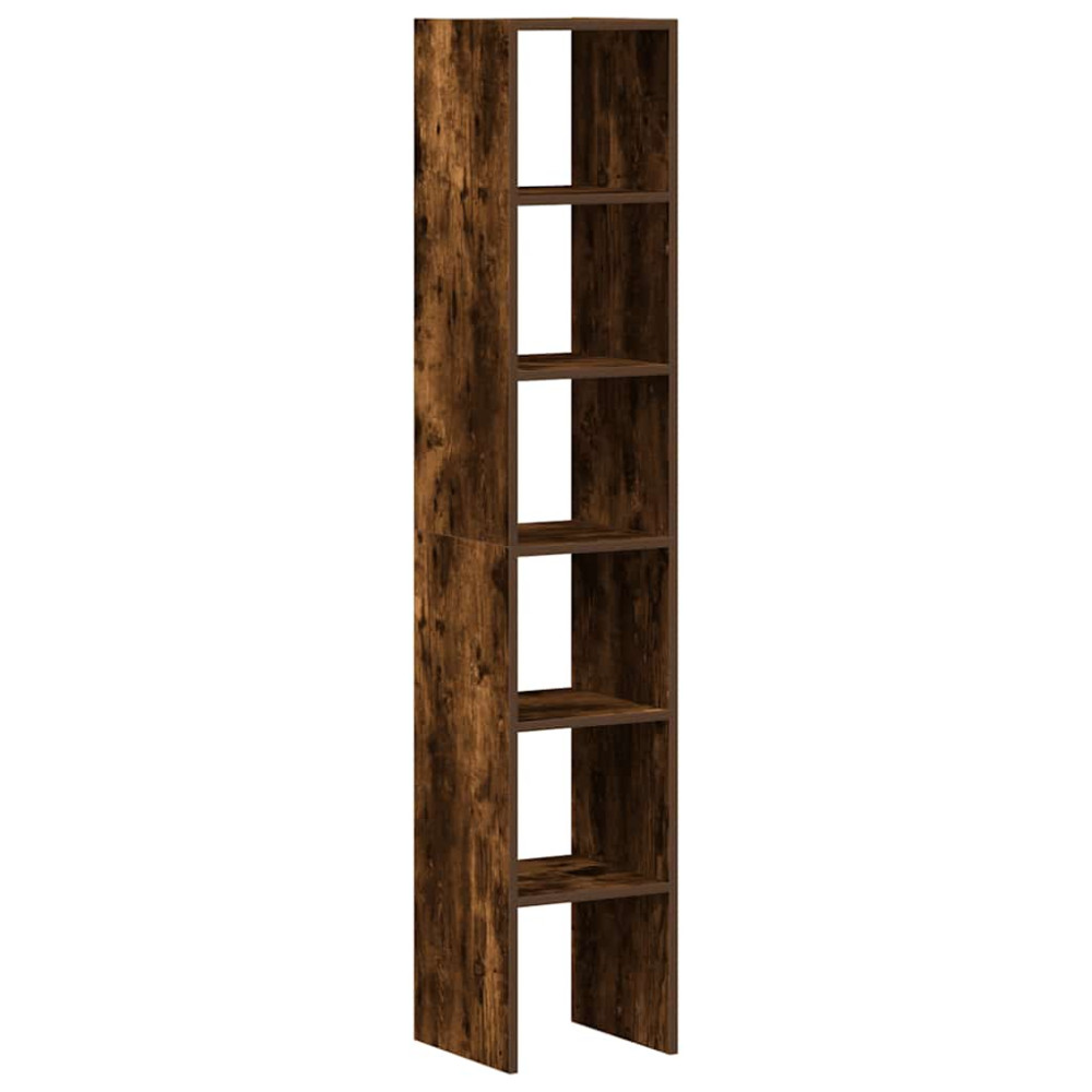 Produktbild för Bokhyllor 2st stapelbar rökfärgad ek 30x30x80cm konstruerat trä