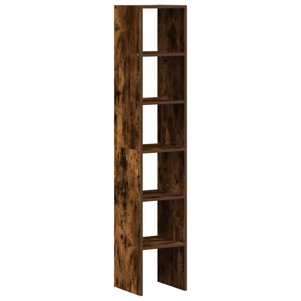 Produktbild för Bokhyllor 2st stapelbar rökfärgad ek 30x30x80cm konstruerat trä