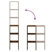 Produktbild för Bokhyllor 2st stapelbar rökfärgad ek 30x30x80cm konstruerat trä