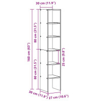 Produktbild för Bokhyllor 2st stapelbar rökfärgad ek 30x30x80cm konstruerat trä