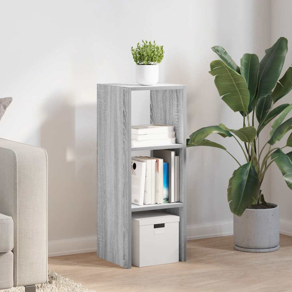 Produktbild för Bokhylla stapelbar grå sonoma 30x30x80 cm konstruerat trä