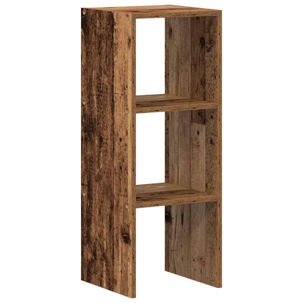 Produktbild för Bokhylla stapelbar åldrat trä 30x30x80 cm konstruerat trä