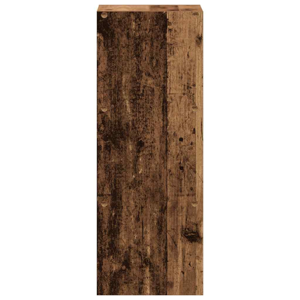 Produktbild för Bokhylla stapelbar åldrat trä 30x30x80 cm konstruerat trä