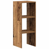 Produktbild för Bokhylla stapelbar åldrat trä 30x30x80 cm konstruerat trä