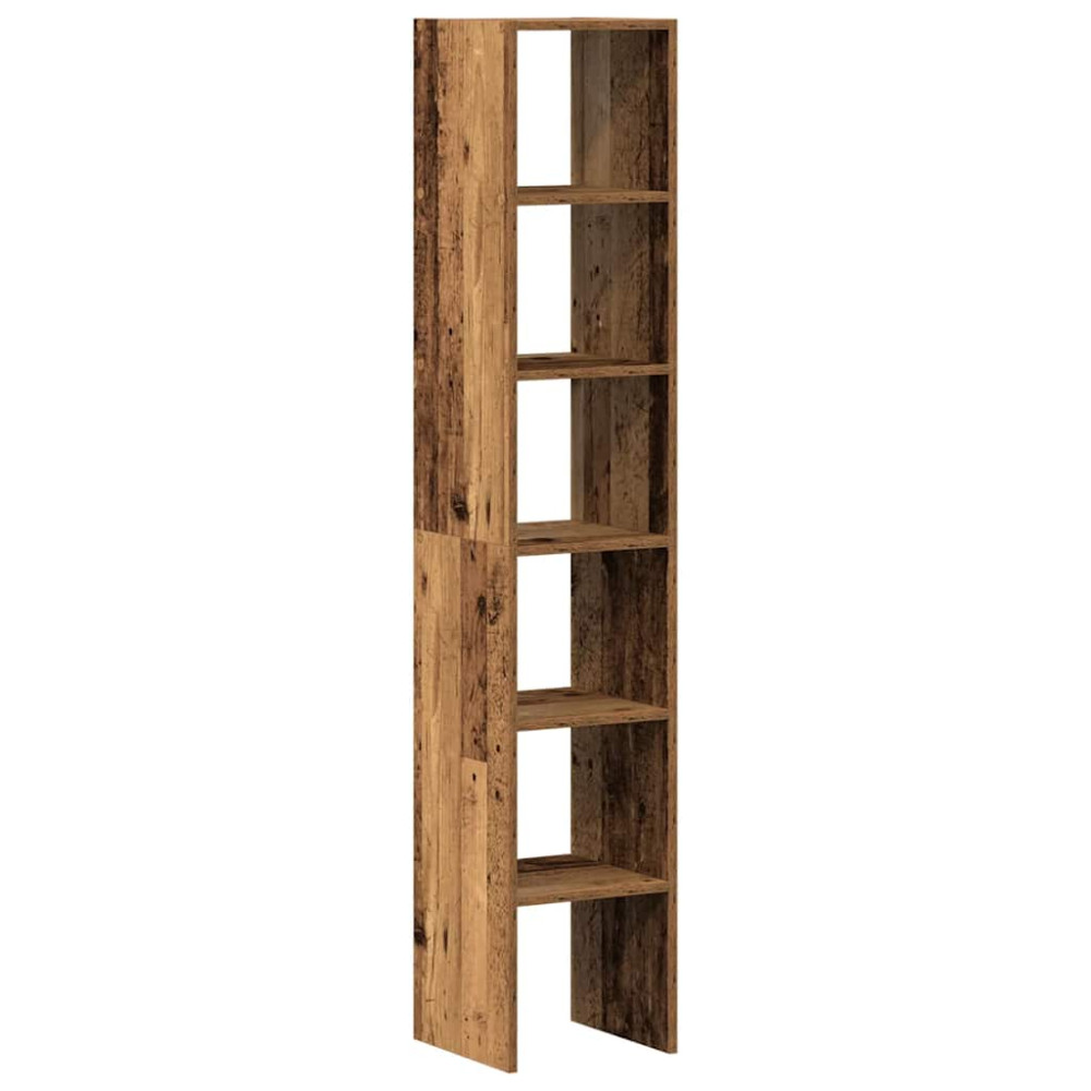 Produktbild för Bokhyllor 2 st stapelbara åldrat trä 30x30x80cm konstruerat trä