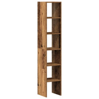 Produktbild för Bokhyllor 2 st stapelbara åldrat trä 30x30x80cm konstruerat trä