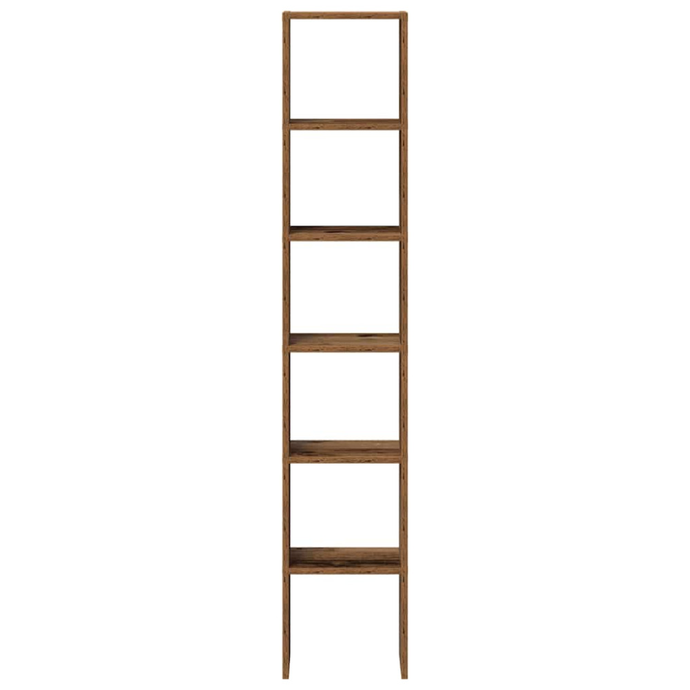 Produktbild för Bokhyllor 2 st stapelbara åldrat trä 30x30x80cm konstruerat trä
