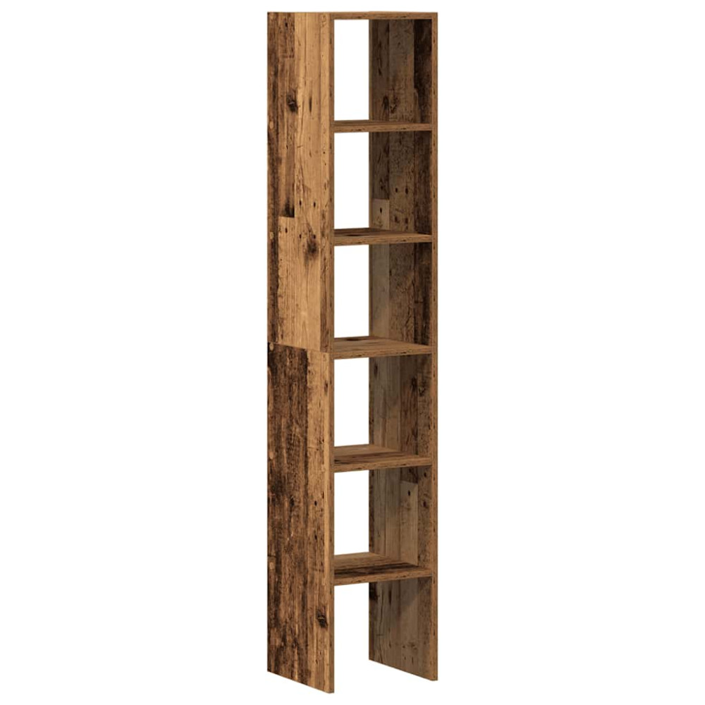 Produktbild för Bokhyllor 2 st stapelbara åldrat trä 30x30x80cm konstruerat trä