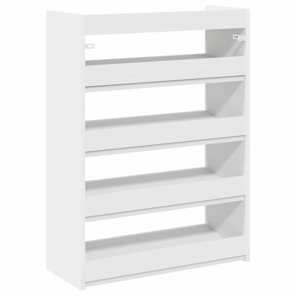 Produktbild för Skohylla vit 60x25x81 cm konstruerat trä