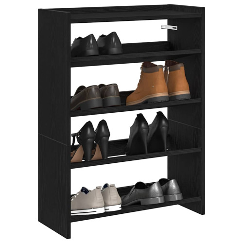 vidaXL Skohylla svart 60x25x81 cm konstruerat trä
