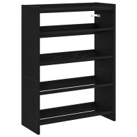 Produktbild för Skohylla svart 60x25x81 cm konstruerat trä